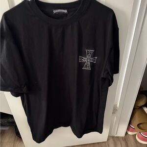 Chrome Hearts Black Tee with Cross Design